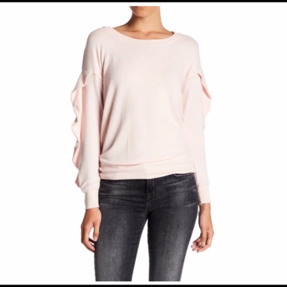 Harlowe and Graham Pink Ruffle Sweater